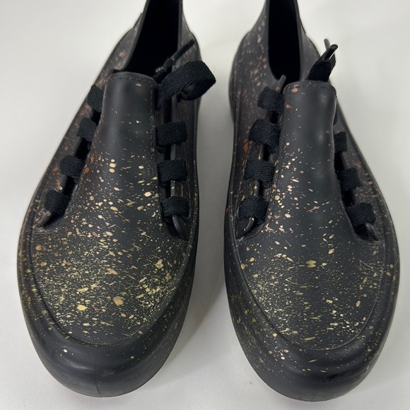 Melissa Women's Ulitsa Black & Gold Splatter Sneakers size 8 - Picture 4 of 13